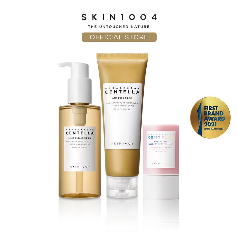 [SKIN1004 Official Shop] Pore Exfoliating Routine Trio (Madagascar Centella Cleansing Oil+Foam+Clay Stick)