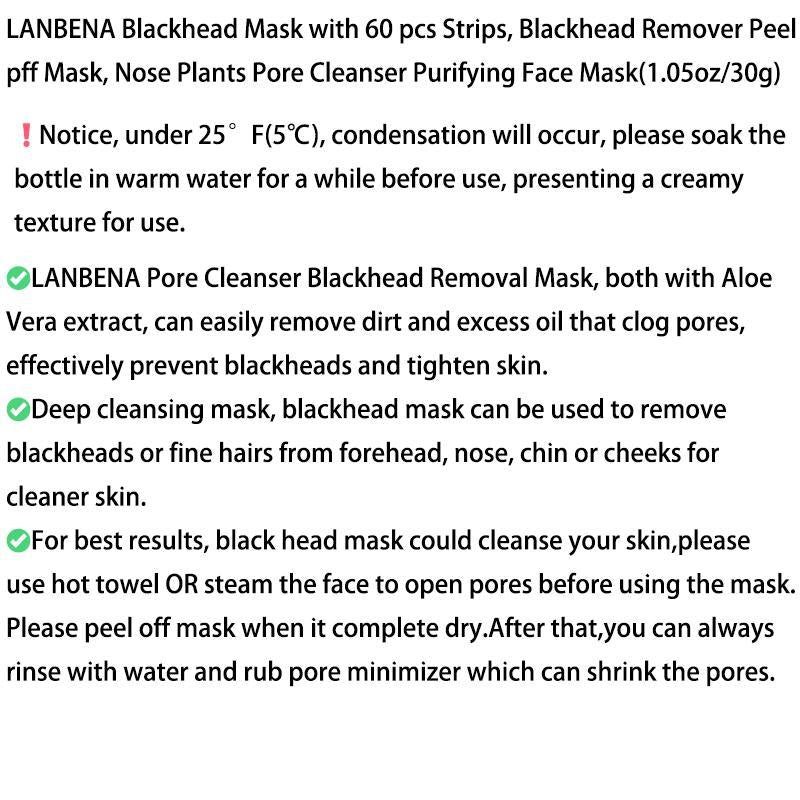 Black Head Maks and Strips for Nose Face & Chin, 1/2 Counts Nose Pores Cleaning Mask with 60pcs Face Papers, Hydrate and Comfort Skin, for Summer Gifts