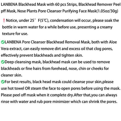 Black Head Maks and Strips for Nose Face & Chin, 1/2 Counts Nose Pores Cleaning Mask with 60pcs Face Papers, Hydrate and Comfort Skin, for Summer Gifts