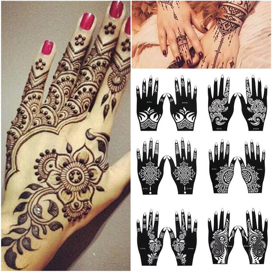 Henna Stencil Temporary Hand Tattoo Body Art Sticker Template Wedding Tool