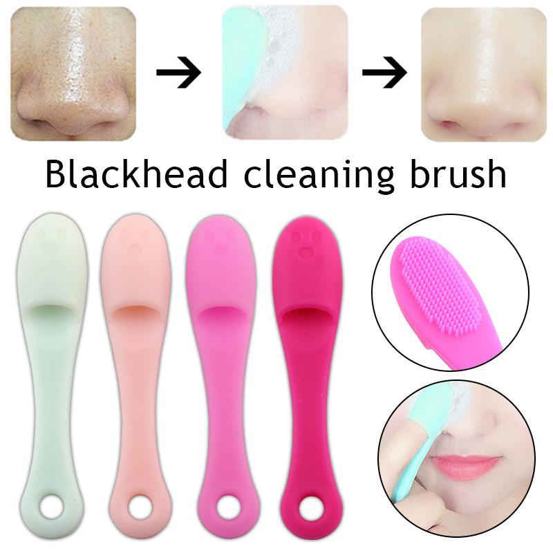 Random Color Silicone Finger Brush Facial Cleansing Brush, 1 Count Skin Cleaning Brush