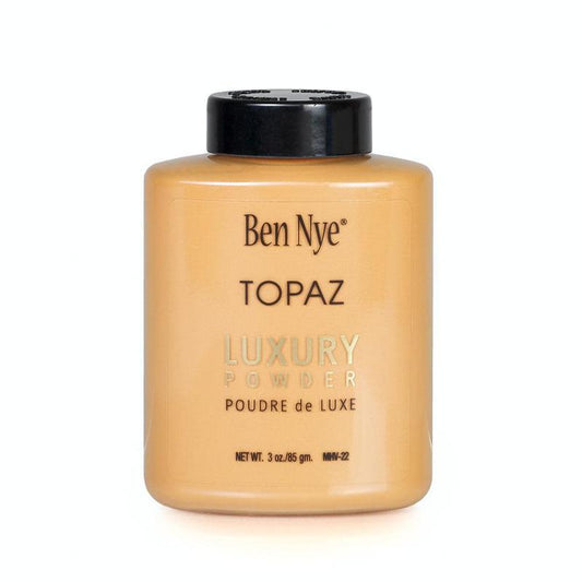 Ben Nye Topaz Luxury Powder - A Hint of Warm Golden and Bronze Undertones - Absorbs Excess Oil and Softens the Appearance of Pores - Available in 3 sizes