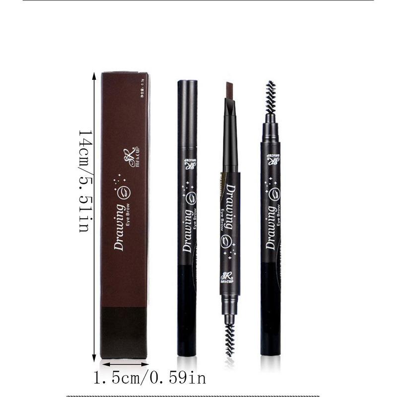 2 In 1 Double Headed Eyebrow Pencil, Waterproof Eyebrow Pencil with Eyebrow Brush, Smudge Proof Brow Shading and Filling Pencil