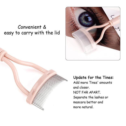 Portable Eyelash Cosmetic Comb,?Summer?Comfort Foldable Semi-arc Steel Needle Eyelash Comb, Beauty Makeup Tool for Women Girls, Cosmetic Tool for Home & Travel