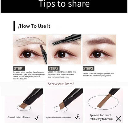 Double-ended Eyebrow Pencil, 1 Count Waterproof Long Lasting Eyebrow Pencil, Brow Styling Brush, Brow Shading & Filling Pencil, Eye Brow Makeup Tool, Brow Styling Products