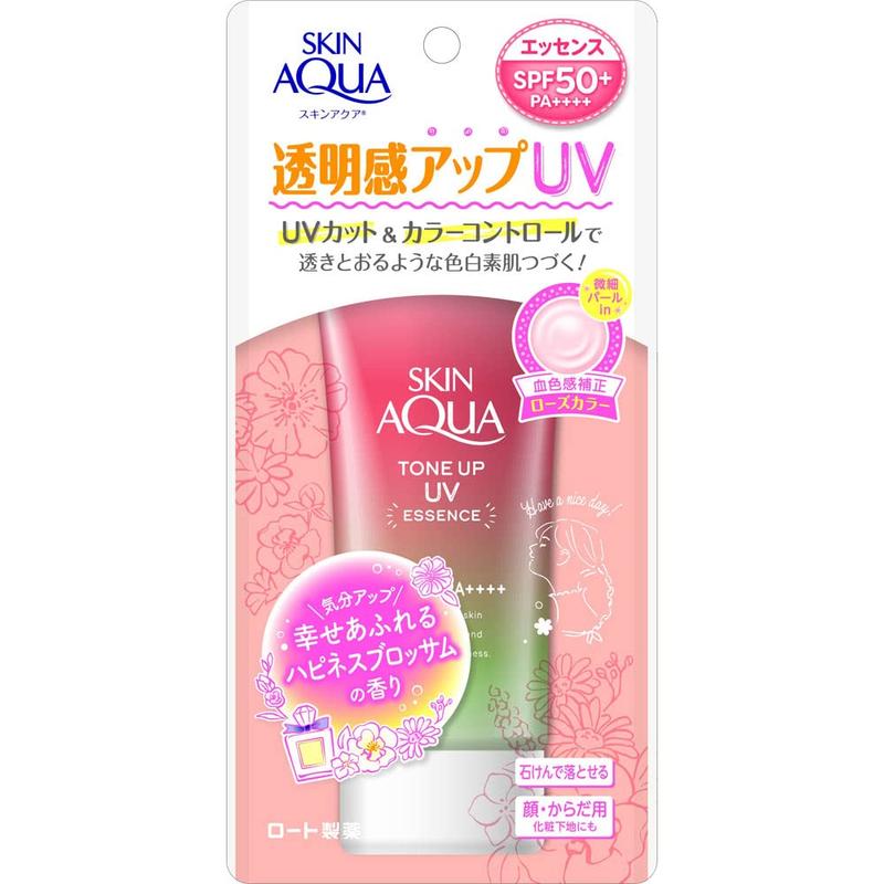 ROHTO SKIN AQUA Tone Up Uv Essence 80g SPF50+ PA++++ Facial Radiant Skincare Sunscreen