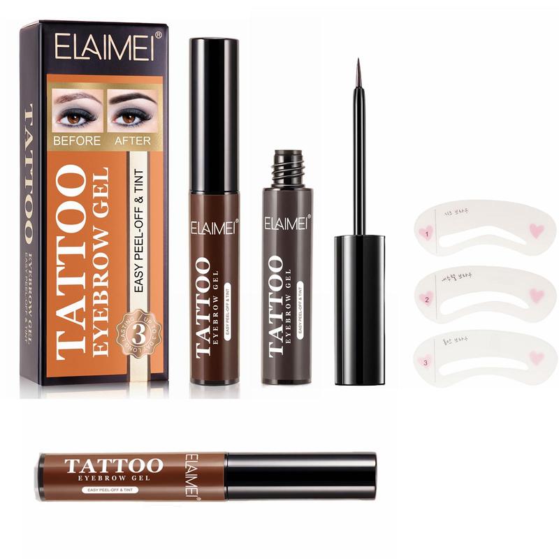 ELAIMEI Tattoo Eyebrow Gel Makeup Waterproof Lasting Eye Brow Enhancers Liquid Gel 3pcs