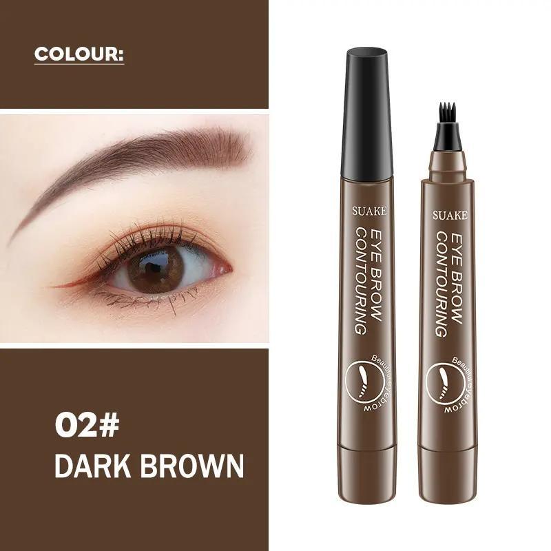 Cosmetic Long-wearing 4 Point Eyebrow Pencil, 1 Count Long Lasting Eyebrow Pen, Brow Styling Brush, Brow Shading & Filling Pencil, Eye Brow Makeup Products