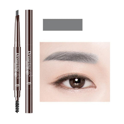 Double-ended Triangular Eyebrow Pencil With Brush, 1 Count Natural And Easy-to-pigment Eyebrow Pencil, Eye Makeup Product