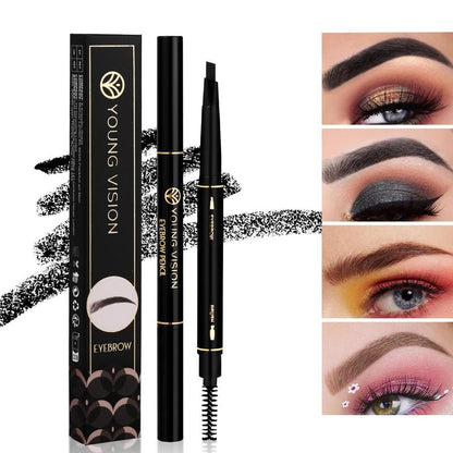 Double-ended Eyebrow Pencil with Eyebrow Brush, 1 Count Long Lasting Eyebrow Pencil, Brow Styling Brush, Brow Shading & Filling Pencil, Eye Brow Makeup Products