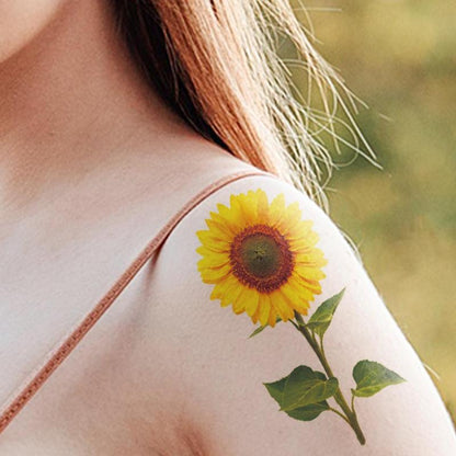 Sunflower Pattern Tattoo Sticker, 1 Count Waterproof Temporary Tattoo Sticker, Body Art Decoration For Women & Girls