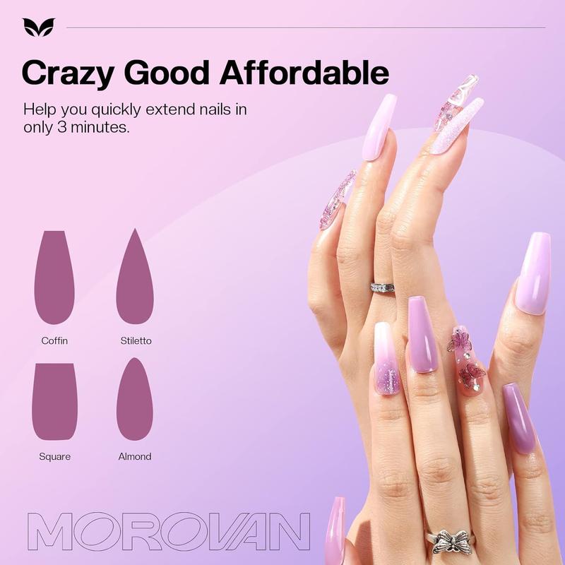 Morovan 12 Colors Poly Gel Nail Extension Set - Pure, Glitter, and Builder Gel for Beginners DIY Home Set Professional Nail Art