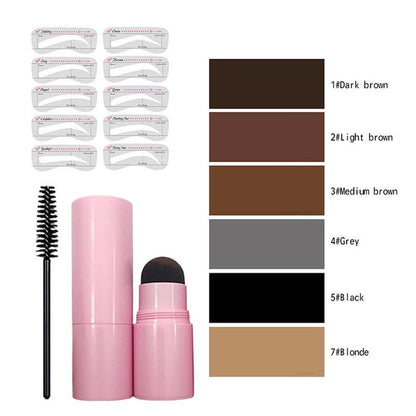 Eyebrow Stamp Kit, Eyebrow Stamp with 10pcs Reusable Eyebrow Stencils and 1 Brush, Makeup Accessories