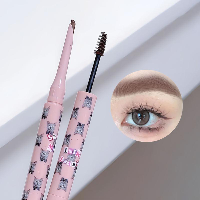 2 in 1 Double-ended Eyebrow Pencil & Eyebrow Brush, 1 Piece Waterproof Long Lasting Eyebrow Pencil, Brow Shading & Filling Products for Women and Girls