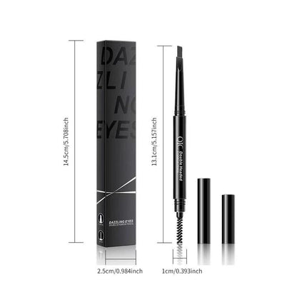 Triangular Double-ended Eyebrow Pencil, 1 Count Portable Eyebrow Powder, Eye Makeup Product