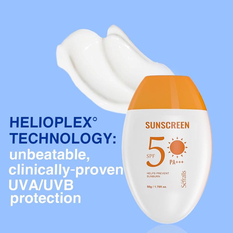 50g Spf50 Pa+++ Sunscreen, Moisturizing Sunscreen, Lightweight and Refreshing Lotion-like Texture, Sunscreen for Men and Women