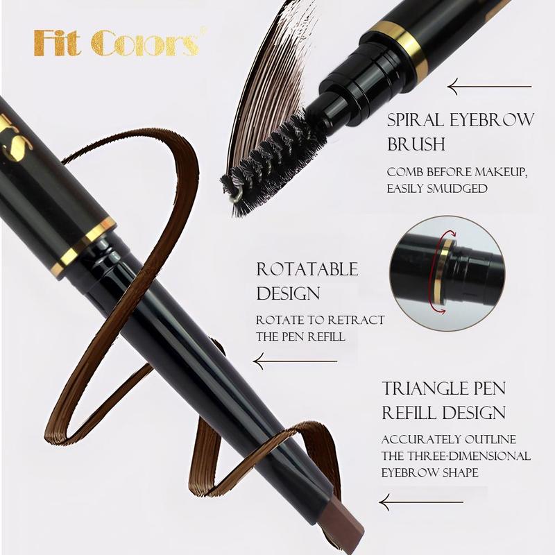 Double-ended Eyebrow Pencil & Eyebrow Brush, 2pcs/set Waterproof Long Lasting Eyebrow Pencil, Brow Styling Brush, Eye Brow Makeup Tool, Eyebrow Makeup Brushes, Cosmetic Beauty Supplies