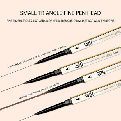 Double-ended Eyebrow Pencil, 3pcs/set Long Lasting Eyebrow Pencil, Sweat Proof High Pigmented Brow Shading & Filling Brush