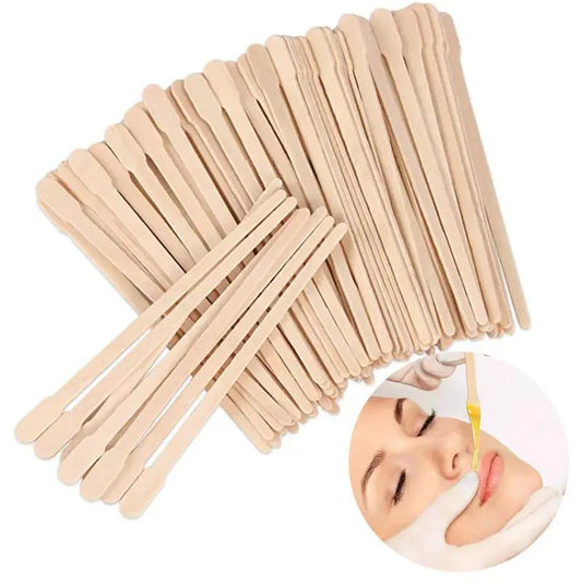 Wooden Household Disposable Waxing Strip, 100pcs?Waxing Applicator Sticks For Hair Removal & Smooth Skin, Facial Hair Removal Wax Sticks, Hair Removal Products