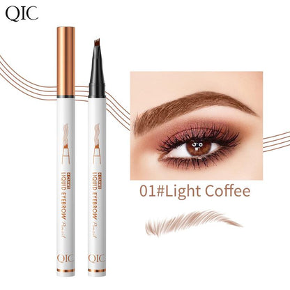 High Quality Four-Head Carving Eyebrow Tattoo Liquid Eyebrow Pencil Makeup Not Smudge Non-Decolorizing Makeup Waterproof Sweat-Proof Quick-Drying Long Lasting and Does Not Fade Eyebrow Pencil Cosmetic