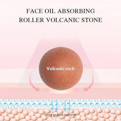 Oil Absorbing Face Roller, Portable Facial Oil-absorbing Volcanic Rolling Ball Stick, Oily Skin Control for Make up