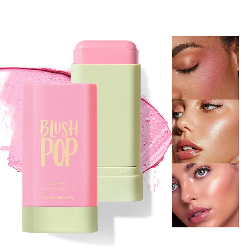 Cream Blush Highlighter Stick, Multi-Use Monochromatic Blush Beauty Wand for for Eyes Lips Cheek Tint, Long Lasting Hydrating Blush Makeup Stick for Blends Blusher Compact Dewy Gift Lightweight Smooth Water Proof Cosmetic