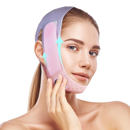 JUSRON 3D Double Chin Reducer Face Strap helps sculpt jawlines and reduce double chins. Made with soft silicone for comfortable wear. Ideal for a more defined facial profile