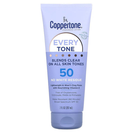 Coppertone Sunscreen Lotion, Every Tone, SPF 50, 7 fl oz (207 ml)