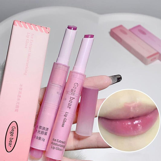 Moisturizing Lip Gloss, 2pcs Long Lasting Tinted Lip Balm, Glossy Lip Glaze Stick, Plumping Lip Oil Lip Stick for All Occasions Makeup, Girls and Women