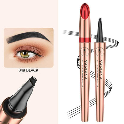 Brow Shading & Filling Pencils, 1 Count 4-tip Waterproof Long Lasting Liquid Eyebrow Pencil, Eye Brow Makeup Products for Women