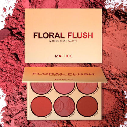 6 Color Flower Matte Blush Palette, Long Lasting Powder Blush Palette, Contour Blush Pressed Powder For Cheeks & Eye, Natural Look Blush Soft Color Shadow