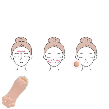 Cat Paw Design Oil Absorbing Face Roller, 1 Count Portable Facial Oil-Absorbing Volcanic Rolling Ball Stick, Makeup Accessories