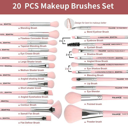 Makeup Tool Set (27pcs/set), Back to School?Facial Makeup Brush Set & Powder Puff & Beauty Sponge & Wash Bag, Professional Makeup Tool Set for Women