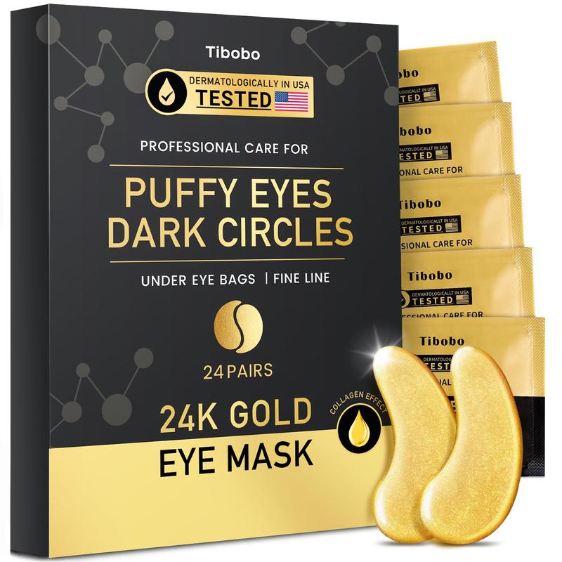 Golden Glow Under Eye Patches(24 Pairs)-Rejuvenating Treatment for Dark Circles Puffy ,Eyes, Refreshing, Revitalizing,  Firming, Wrinkles Skin Care Comfort eye pad undereyepatches topicals