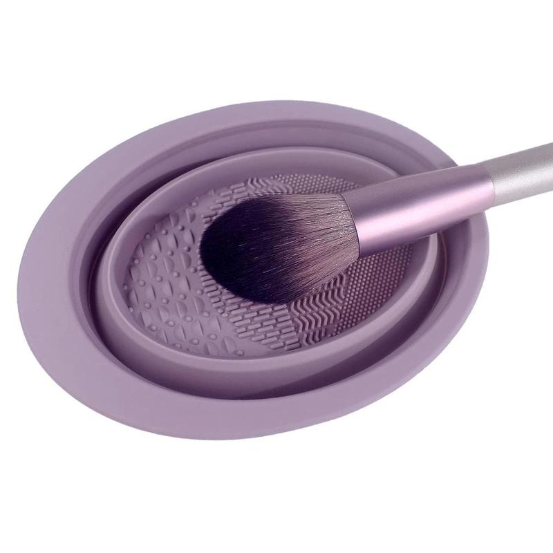 Foldable Makeup Brush Cleaning Bowl, Silicone Makeup Brushes Washing Tool, Makeup Sponges & Makeup Puffs Cleansing Bowl