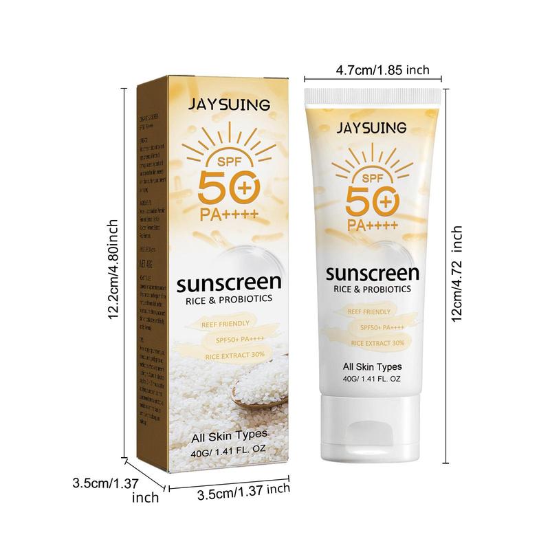 Probiotic & Rice Sunscreen Cream, 1 Box 50SPF Moisturizing Sunscreen, Face Sunscreen, Body Sunscreen, Outdoor Sunscreen, Long Lasting Sunscreen, Suitable for Men and Women