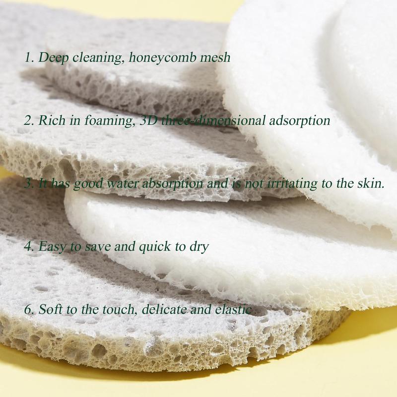 10pcs Natural Compressed Facial Sponge, Facial Cleansing Sponge, Reusable Eco-friendly Round Facial Makeup Cleaning Sponge