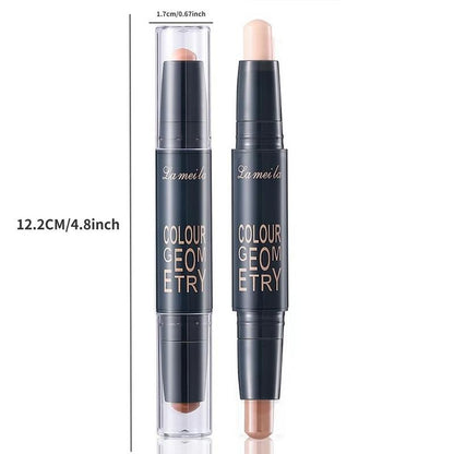 New Cream Stick 2 in 1 Contouring Sticks, Creamy Face Shaping Stick with Light Texture Highlighter for Women Face Primer Base