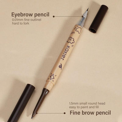 Double-ended Makeup Eyebrow Pencil, 1 Count Long Lasting Eyebrow Pencil, Brow Styling Pen, Brow Shading & Filling Pencil, Eye Brow Makeup Tool, Brow Filling Pen