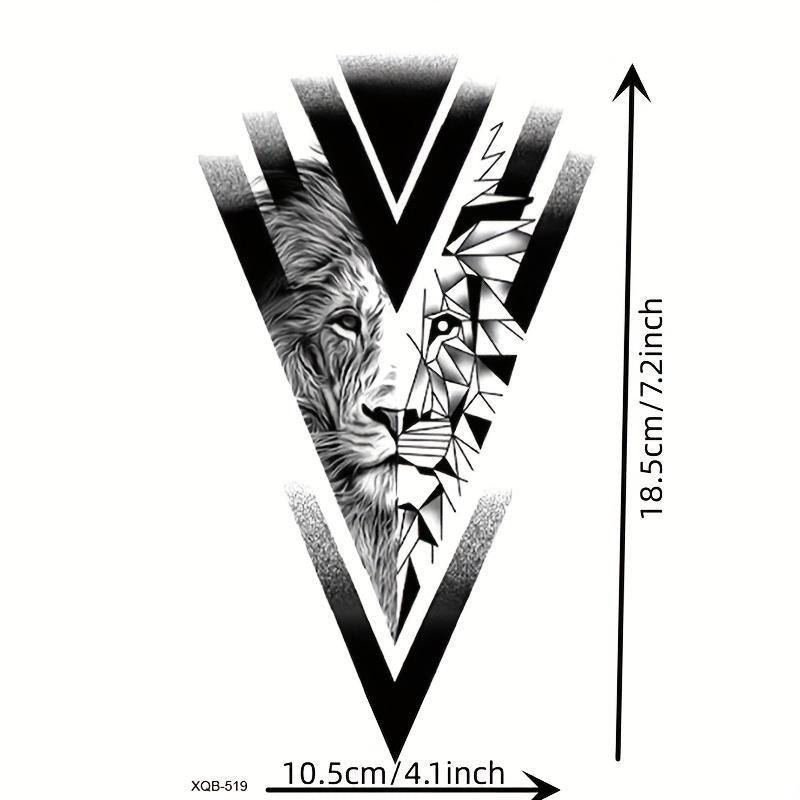 Lion Pattern Temporary Tattoo Sticker, 1 Count Waterproof Temporary Tattoo Sticker, Body Art Sticker for Men & Women