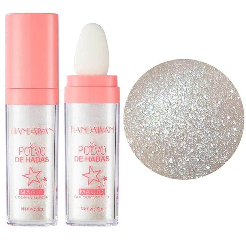 Fairy Dust Highlight Patting Powder - Natural Brightening Highlighter Stick, Pearly Face Brightener, Waterproof & Lightweight for Soft Matte Look Bronzer Cosmetic Makeup