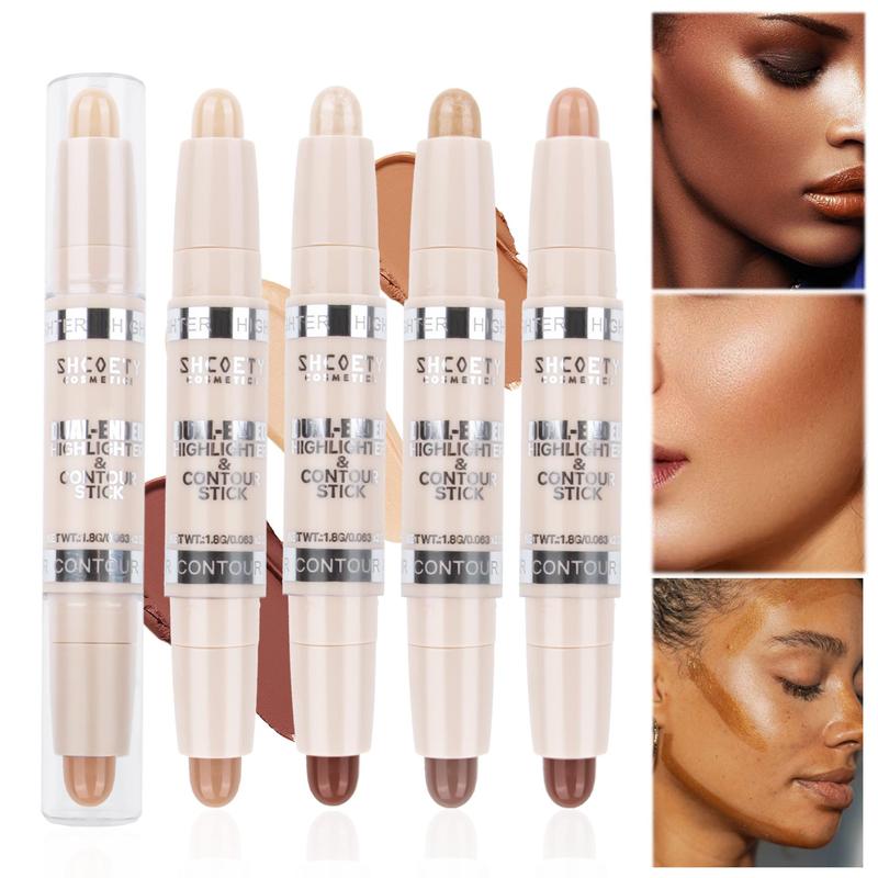 Double-ended Contour Pen, 4 Counts/set Long Lasting Contour Pen, Highlighter Pen, Facial Contouring Pen, Makeup Pen for Women & Girls