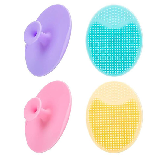 4 Pack Face Scrubber, Gentle Soft Silicone Facial Cleansing Brush Deep but Comfort Cleaning Skin Care Clear Exfoliant