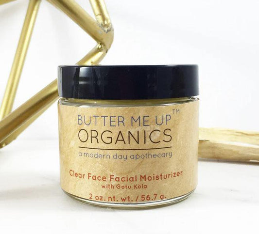 Clear Face Face Cream Facial Moisturizer Organic / Organic Night Cream / Skin Food / Butter Me Up Organics / Glass Jar / Zero Waste