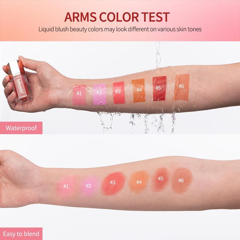 Long Lasting Liquid Blush, 6pcs/set Multiple Uses Natural Matte Finish Blush Stick, Natural Look Blush for Daily Makeup