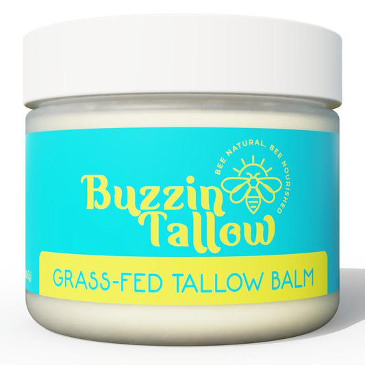 Grass-Fed Beef Tallow & Organic Beeswax Skin Balm Moisterizer Face Cream for Eczema, Rosacea, Diaper Rash, Stretch Marks, Tattoo Aftercare, Psoriasis Acne: Jojoba & Coconut Oil (2, Ounces)