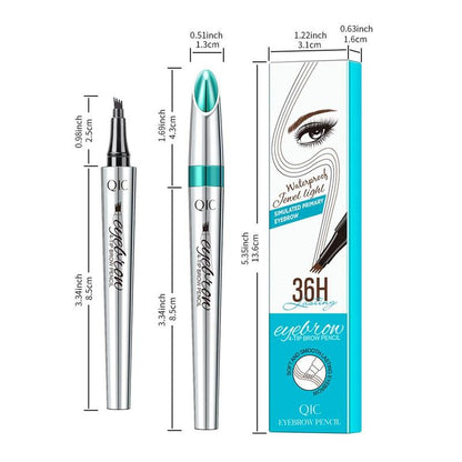 4 Fork Liquid Eyebrow Pencil, 1 Count Waterproof Long Lasting Brow Makeup Tool for Women, Professional Daily Makeup Accessories