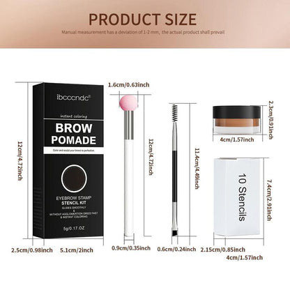 Brow Pomade Kit, 1 Set Long Lasting Eyebrow Makeup Kit, Including Eye Brow Makeup Sponge, Eyebrow Brush, Eyebrow Stencil, Eye Brow Styling Kit, Cosmetic Beauty Supplies for Girls and Women