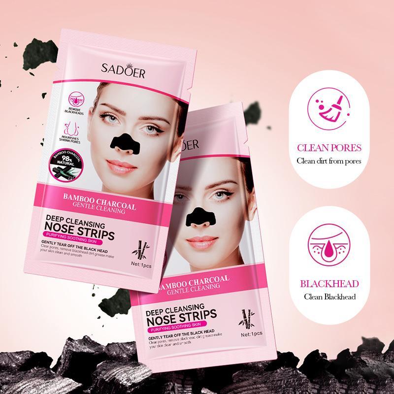 6pcs Blackhead Removal Nose Strips, Bamboo Charcoal Deep Cleansing Nose Strips, For Personal Care