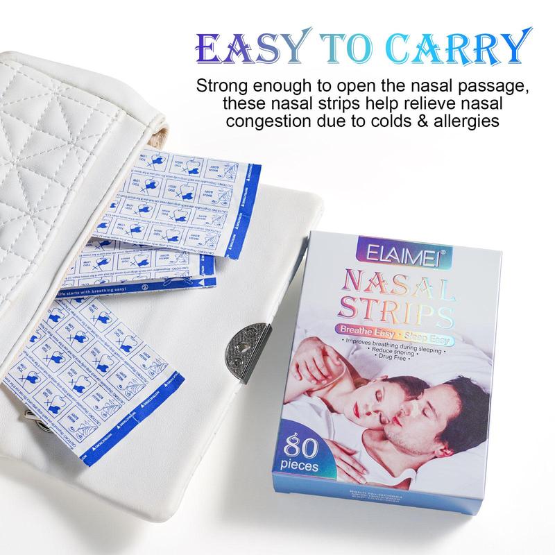 Breathable Nasal Strips, 80pcs/set Comfort Nasal Patch To Improve Breathing & Reduce Snoring , Beauty & Personal Care Product